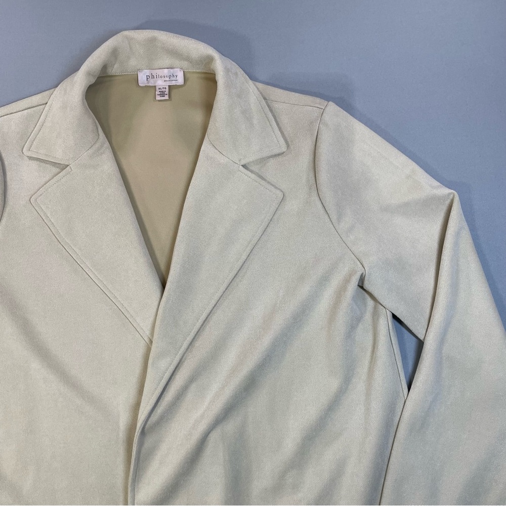 EUC Philosophy Notch Lapel Lightweight Open Front Topper Jacket - Womens XL - Picture 2 of 13